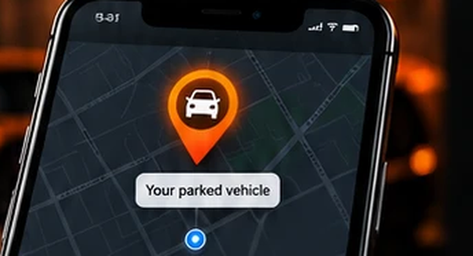 Parked vehicle map pin